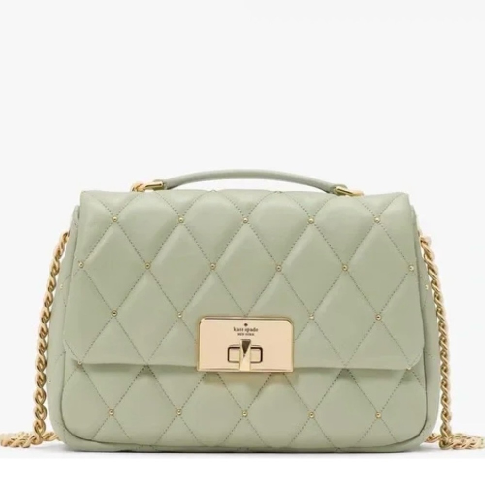 Kate Spade NWT Carey Quilted Studs Small leather Flap Crossbody